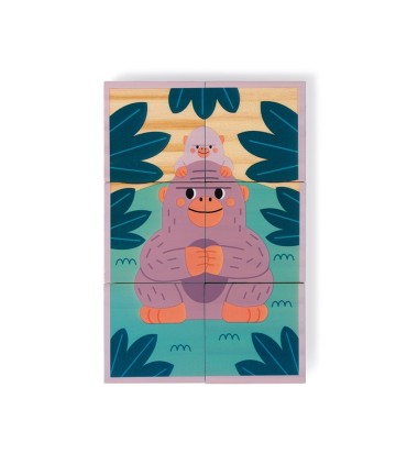 6 CUBOS DE MADERA ANIMALES