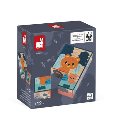 6 CUBOS DE MADERA ANIMALES