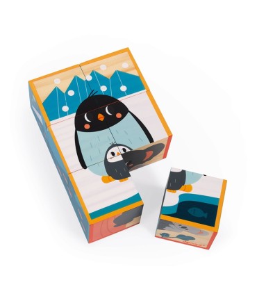 6 CUBOS DE MADERA ANIMALES