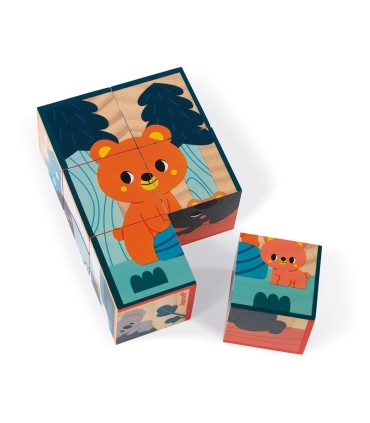 6 CUBOS DE MADERA ANIMALES