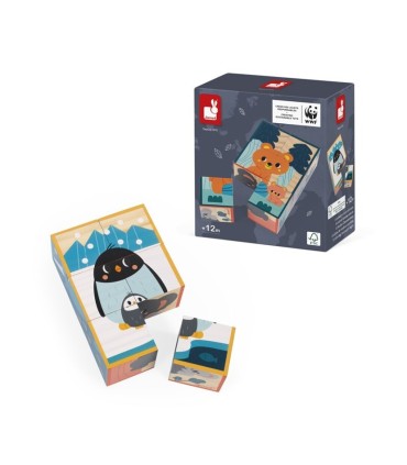 6 CUBOS DE MADERA ANIMALES