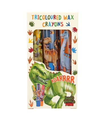 MINI DINO SET DE CERAS TRICOLOR DINO WORLD