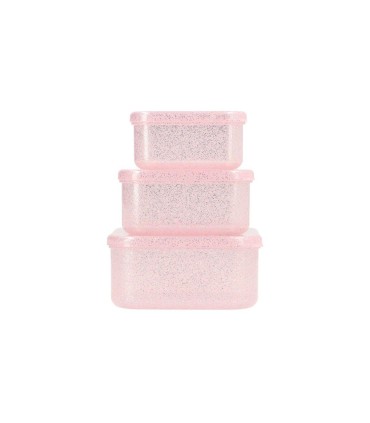 3 CAJAS ALMUERZO GLITTER TUTETE