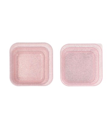 3 CAJAS ALMUERZO GLITTER TUTETE