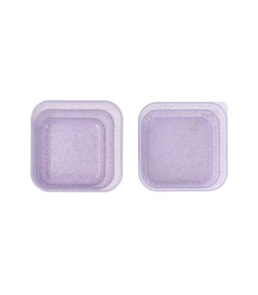 3 CAJAS ALMUERZO GLITTER LILAC