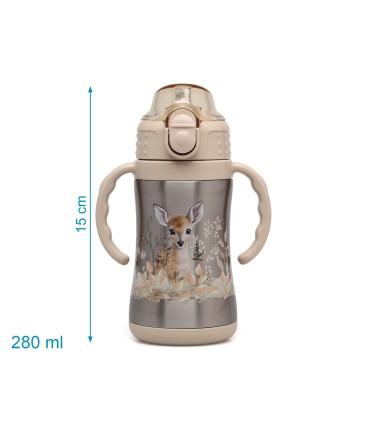 TAZA TERMO APRENDIZAJE BEIGE KIOKIDS