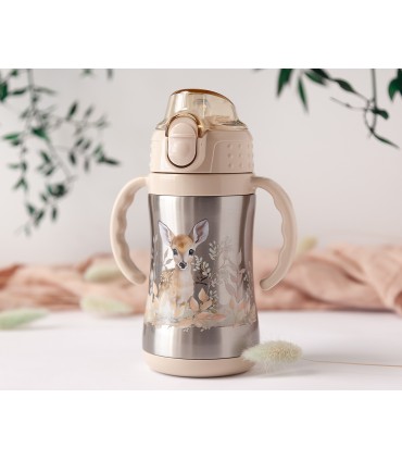 TAZA TERMO APRENDIZAJE BEIGE KIOKIDS