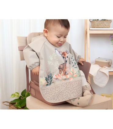 BABERO CON MANGAS BEIGE KIOKIDS