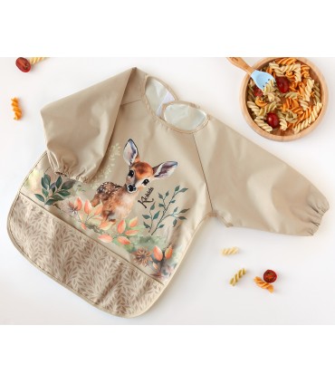 BABERO CON MANGAS BEIGE KIOKIDS