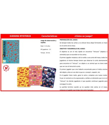 CARTAS MYSTERAX DJECO