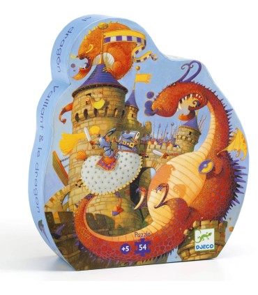 PUZZLE SILUETA VAILLANT Y EL DRAGON DJECO