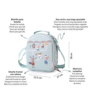 BOLSA MERIENDA TERMICA 3D LOS TRES CERDITOS TUTETE
