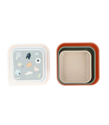 3 CAJAS ALMUERZO GEOMETRIC NATURE TUTETE