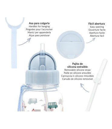 BOTELLA PLASTICO TRITAN CITY CARS TUTETE