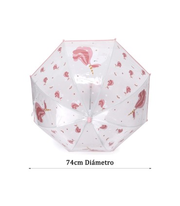 PARAGUAS TRANSP. MAGICAL UNICORN TUTETE
