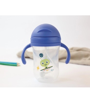 TAZA-BOTELLA APRENDIZAJE AZUL KIOKIDS