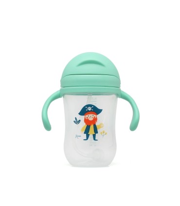 TAZA-BOTELLA APRENDIZAJE VERDE KIOKIDS