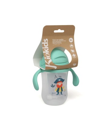 TAZA-BOTELLA APRENDIZAJE VERDE KIOKIDS