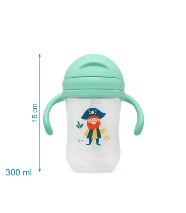 TAZA-BOTELLA APRENDIZAJE VERDE KIOKIDS