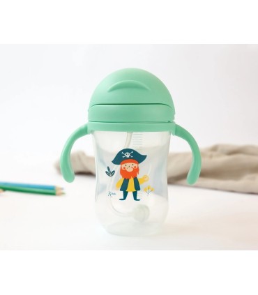 TAZA-BOTELLA APRENDIZAJE VERDE KIOKIDS