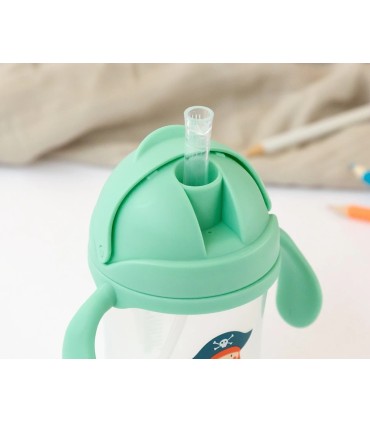 TAZA-BOTELLA APRENDIZAJE VERDE KIOKIDS