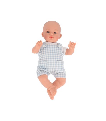 MUÑECO MATEO CON PETO VICHY AZUL MONNËKA