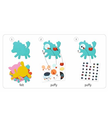 CREA CON PEGATINAS ANIMALES DJECO