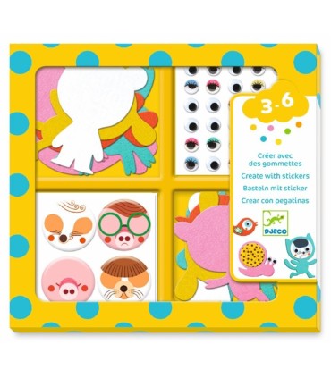 CREA CON PEGATINAS ANIMALES DJECO