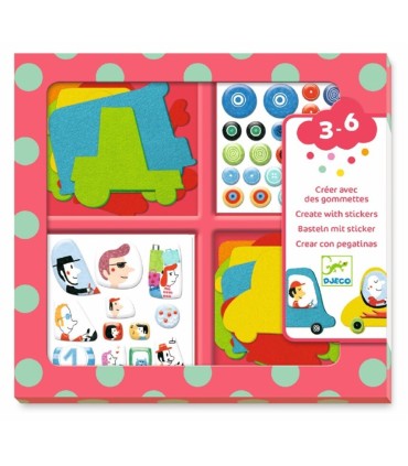 CREA CON PEGATINAS COCHES DJECO
