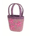 Cesta púrpura con flores