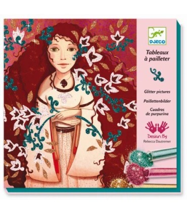 CUADROS PURPURINA DE ORO Y SEDA