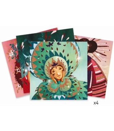 CUADROS PURPURINA DE ORO Y SEDA