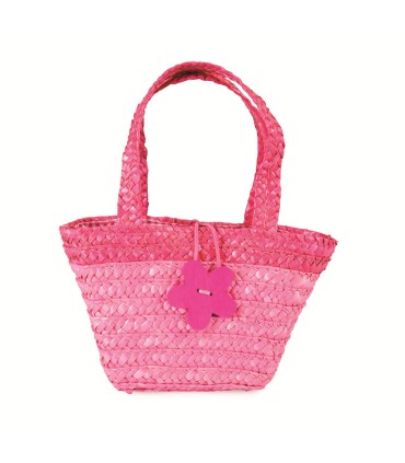 Cesta para la compra rosa con cierre en forma de flor