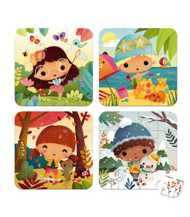SET 4 PUZZLES EVOLUTIVOS 4 ESTACIONES JANOD