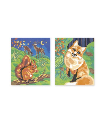 PINTURA POR NUMEROS ANIMALES DEL BOSQUE