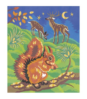 PINTURA POR NUMEROS ANIMALES DEL BOSQUE