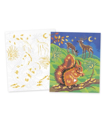 PINTURA POR NUMEROS ANIMALES DEL BOSQUE