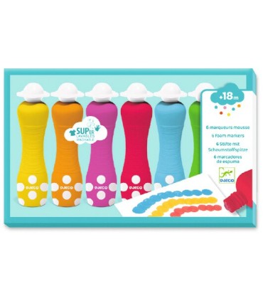 MARCADORES DE ESPUMA DE COLORES 6 UDS