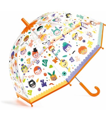 PARAGUAS TRANSPARENTE MÁGICO CARAS DJECO