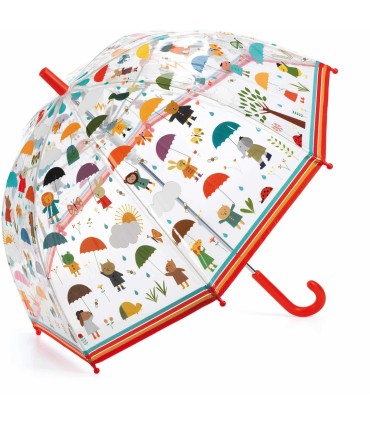 PARAGUAS TRANSPARENTE BAJO LA LLUVIA