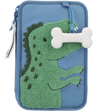 ESTUCHE DOBLE AZUL DINO WORLD